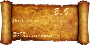 Bell Imre névjegykártya